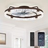 LEDIARY 24 Inch Low Profile Ceiling Fans with Lights and