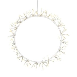 Ideen mit Herz LED Light Wreath, White, Diameter 23 cm, 20 Bundles with 10 LEDs, Warm White, Includes Timer, with Suction Cup and Hook for Hanging