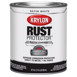 Krylon K06921500 Rust Protector and Preventative Enamel with Primer Quarts, Satin White