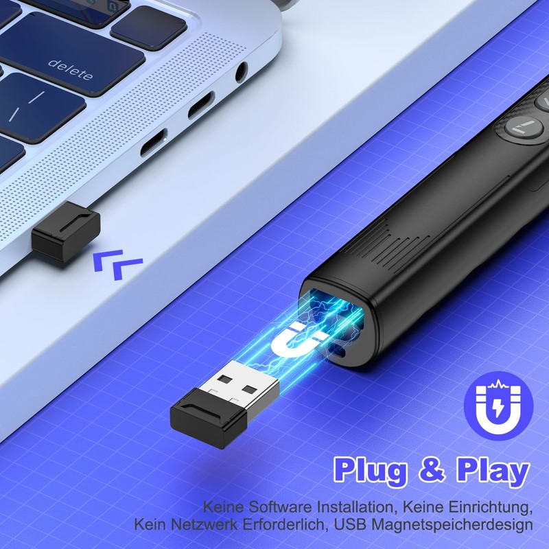 USB Presenter, 2.4 GHz Wireless Presenter Presentations, Pointer for Presentations,