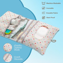 LAINIKE Nappy Bag Organiser and Cosmetic Bag 2-in-1 Nappy Bag Small Changing Bag Organiser Baby Nappy Bag for Mother on the Go (Panda)