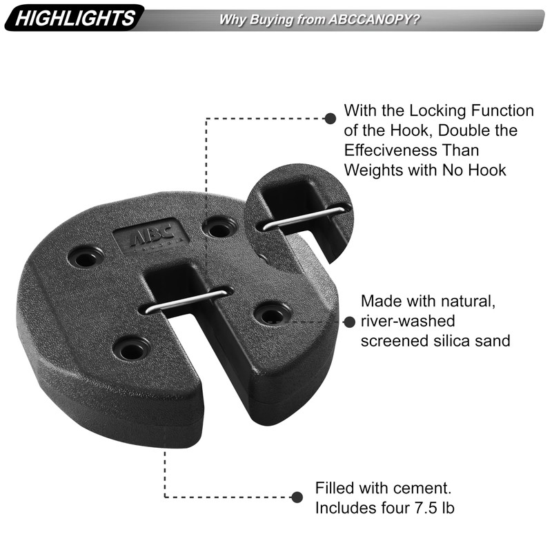 ABCCANOPY Easy Canopy Weights with Lock Design for Wind Resistance,