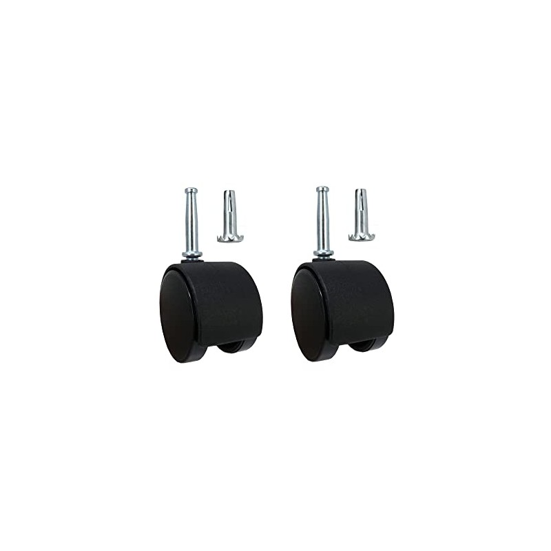 Shepherd 2" Smooth-Rolling Twin Wheel Office Chair Casters, Dual-Wheel Swivel