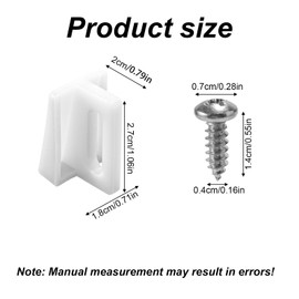 20pcs N 6950 Pocket Door Bottom Guide, White Plastic Sliding Door Track Replacement Kit with 40pcs Screws Durable Jamb Mounted Accessories