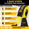 3" x 30Ft Recovery Tow Strap Heavy Duty with Hooks