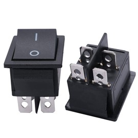 mxuteuk 3pcs Momentary Rocker Switch (ON)-Off Toggle DPST Power 4 Pin AC 250V 6A 125V 10A, Use for Car Auto Boat Household Appliances MXU2-112