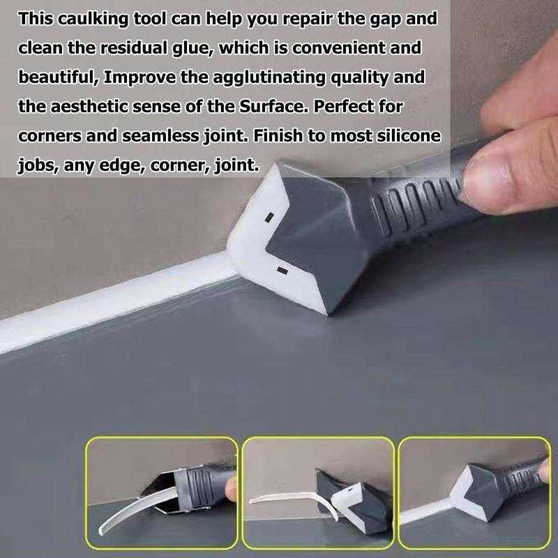 Silicone Caulking Tool Caulk Remover 3 in 1 (Stainless Steelhead),