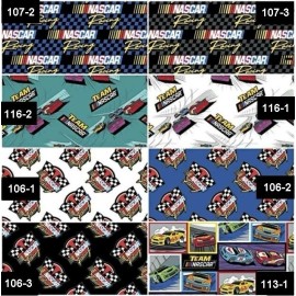 Camelot Fabrics NASCAR National Association for Stock Car Auto Racing Cotton Fabric - 8 Patterns - 107-3