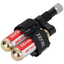 ZEFAL Kit di gonfiaggio CO2 - Gonfiatore CO2 EZ Control + 2 cartucce filettate da 16 g + clip di fissaggio universale - Pompa CO2 con sistema di regolazione