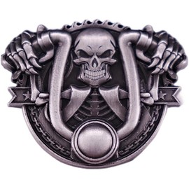 Skull Skeleton Biker Motorcycle Rider Bike Sportster Tattoo 1.6" Enamel Pin Badge, 1.6 Inches Wide, Enamel, enamel