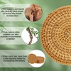 Rattan Coasters Heat Resistant Round Straw Trivet Handmade Wicker Coasters