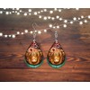 Teardrop Wood Earrings Light Weight Printed Image Dangle Jewelry (Highland