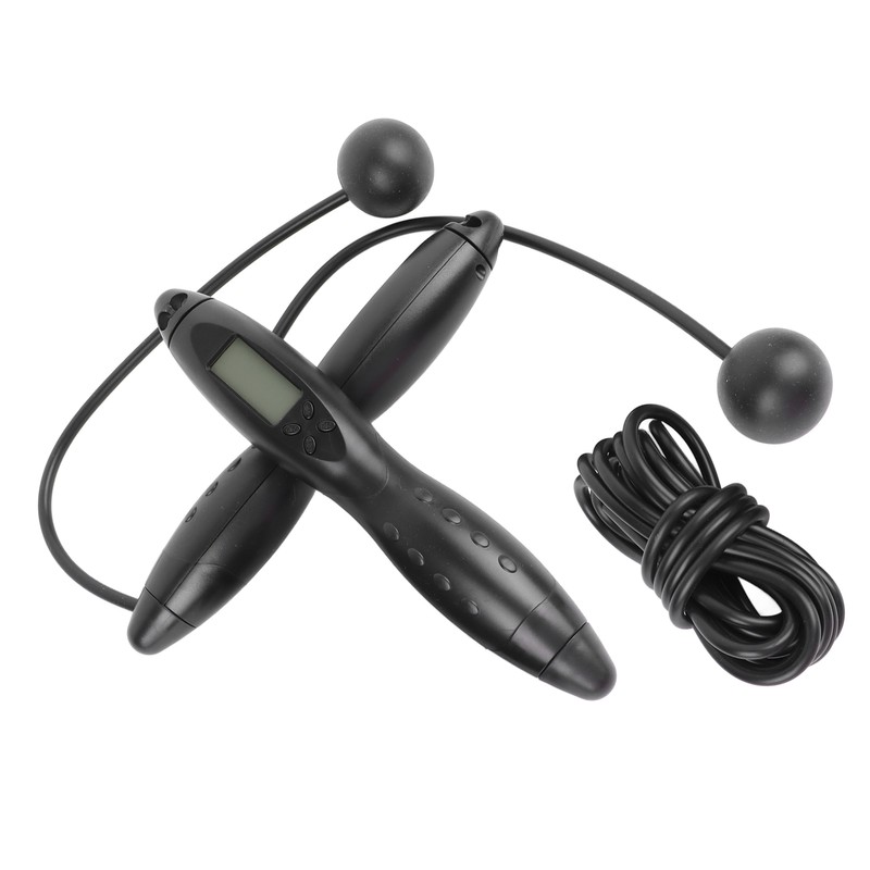 Black Smart Electronic Jump Rope with Counting Function Adult Fitness