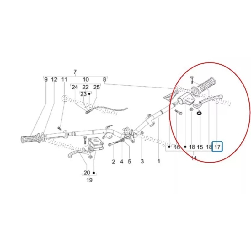 Vespa (Original OE) 561131 OEM Left Brake Lever for Vespa