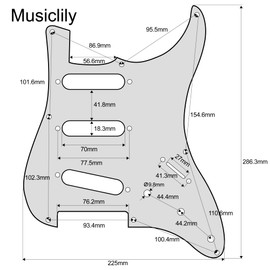 Musiclily Pro 8 Holes ST SSS Pickguard for 2008-2019 China Made Squier Classic Vibe SQ CV 50s Reissue Vintage Strat Style Electric Guitar, 3ply White
