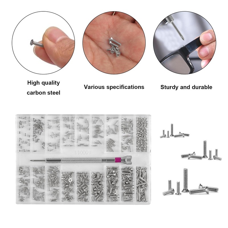 HexinYigjly 500-Pack M1.2/M1.4/M2 Self-Tapping Micro Screws - Universal Multi-Purpose Repair