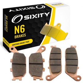Sixity N6 Front Rear Sintered Brake Pads compatible with Honda VT13CX Fury VT1300CX Non ABS 2010-2015 Complete Set