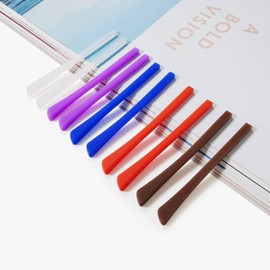 6Pair Silicone Anti-Slip Eyeglass End Tips Ear Sock Eyeglass Arms Replacement Silicone Temple Tips Sleeves for Glasses Anti-Slip Ear Sock Stretchy Tube