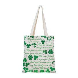 Irish Blessing Gift Irish Prayer Tote Bag Four Leaf Clover Inspirational Gift Ireland Gift (Four Tote CA)