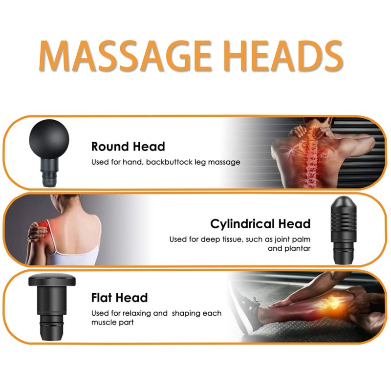 Massage Gun Head, 9 Pieces Massage Head, Fascia Tool, Interchangeable