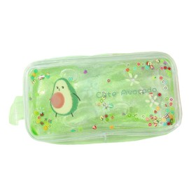 Healeved 1pc Creative Transparent Quicksand Bag Capacity Avocado Cosmetic Storage Bag for Daily Use Makeup Pouch for Women Travel-Friendly Design
