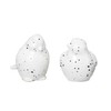 Creative Co-Op Stoneware Bird Accent Decor with Dots, White, Set