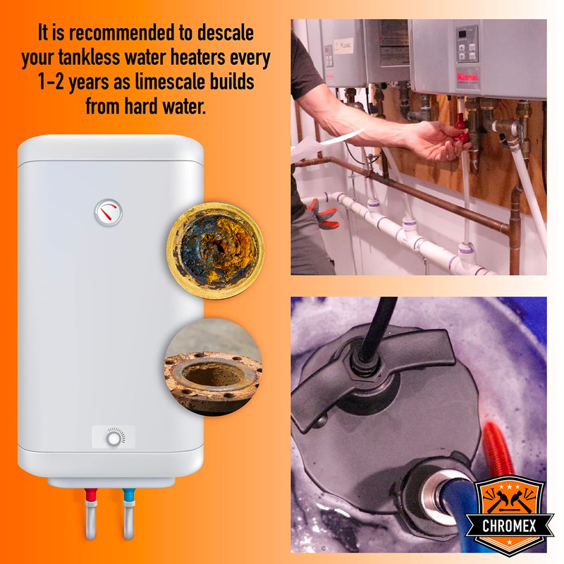 Chromex Tankless Heater Descaler Kit - Just Add Vinegar or