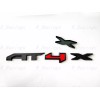 GMC 1PC Gloss Black Red Rear Tailgate AT4X OVERLAY Emblems