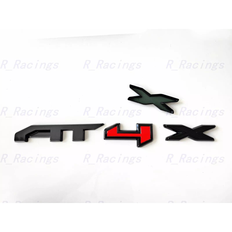 GMC 1PC Gloss Black Red Rear Tailgate AT4X OVERLAY Emblems