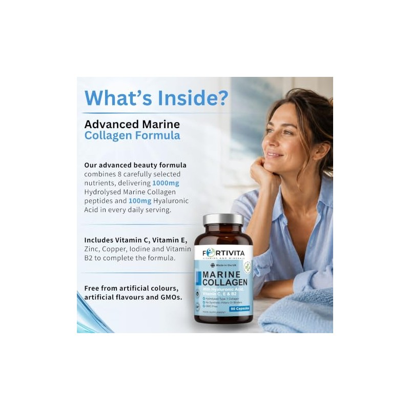 Marine Collagen 1000mg with Hyaluronic Acid - 90 Capsules