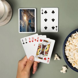 Santorini, Greece, Sunset and Coastal Town (52 Playing Cards, Poker Size Card Deck with Jokers)