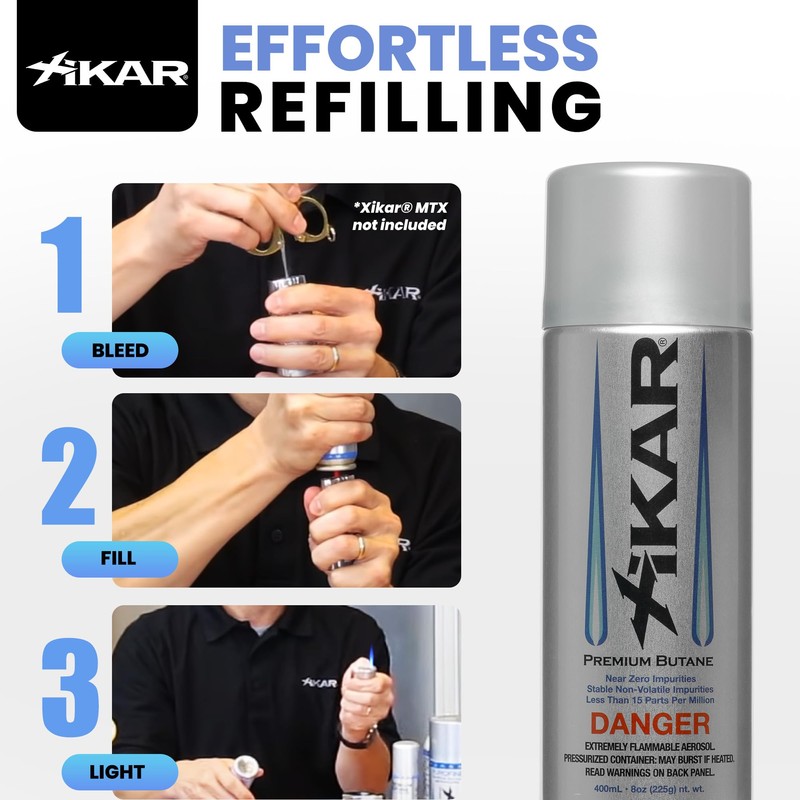 XIKAR PUROFINE Premium Butane Fuel Refill (400ml) 0 Impurities -