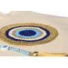 Tote Bag for Women with Handmade Crochet Evil Eye Natural