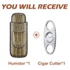 cgaplus 2-Finger Cigar Case with Cutter Crocodile Pattern Leather Cigar