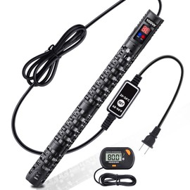 Aquarium Heater Submersible Fish Tank 100W& Turtle Tank Heater with External Adjustment Controller, Included Thermometer, LED Display, Overheat Protection, Detachable Cover, for Saltwater&Freshwater