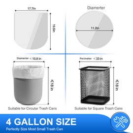 Charmount Small Garbage Bags - 180 Counts 4 Gallon Trash Bags for Bathroom, Kitchen, Office, Bedroom and Car, 15L Unscented White Trash Bag