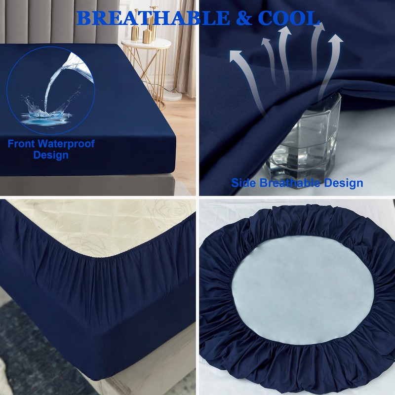 Sufdari Waterproof Mattress Protector double,135x190cm Mattress Cover for Bed,30cm Deep
