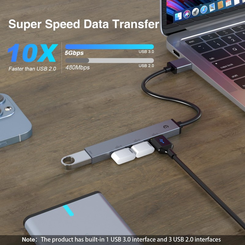 Docking Station,TOTU USB A Hub, 4 Ports USB A 3.0