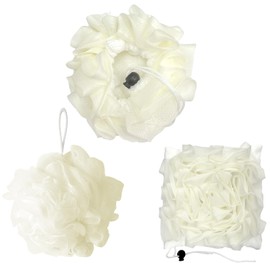 2-in-1 Bath Sponge, Shower Puff Loofah Shower Puff Loofah Sponge Bath Scrunchies Scrubbing and Cleaning - Body Scrubbers for Use in Shower for Men Women Bath Supplies