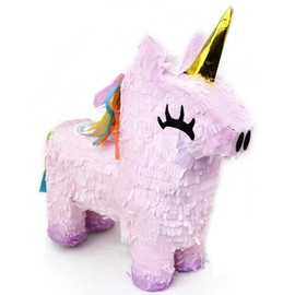 GiftExpress GIFTEXPRESS 16" Pink Unicorn Pinata - Mexican Theme Party Decoration for Birthdays, Fiestas & Cinco de Mayo - Large 16 x 13 x 4 Inch Kids Party Favors