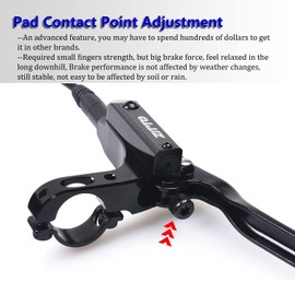 ThinkTop Bike 4 Piston Hydraulic Disc Brake, CNC Machining MTB Bicycle Oil Pressure 4 Piston Driving Brake Caliper, Left (Front) 800/Right (Rear) 1400mm (Black)