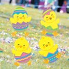 Tumbling Easter Chicks Yard Stakes - Outdoor Yard Decor -