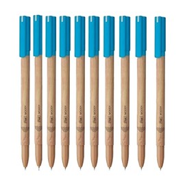 FLAIR Woody Ball Pen Box Pack | 0.7 mm Tip Size | Attractive Woody Design | Smooth Ink Flow System With Low-Viscosity Ink | Smudge Free Writing | Blue Ink, Set Of 10 Ball Pens x Pack Of 2