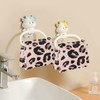 Paños de cocina con estampado de leopardo rosa y negro,