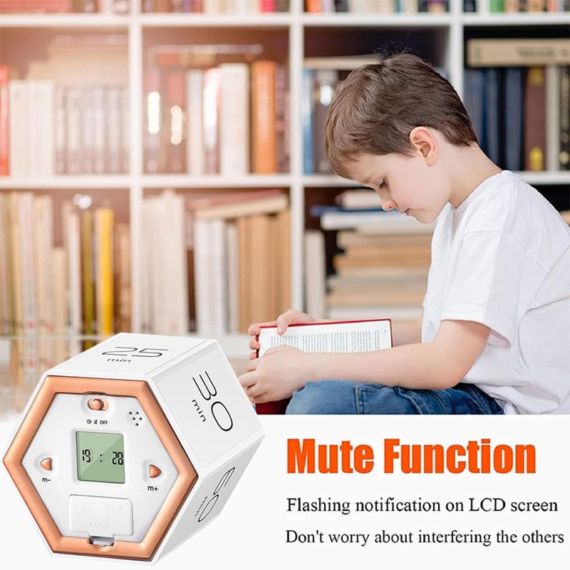 LAPOOH Hexagon Digital Clock Timer Magnetic Cubes Timer Kitchen Hexagon