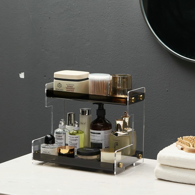 SHUNLI Acrylic Bathroom Countertop Organizer, 2 Tier Counter Organizer Storage