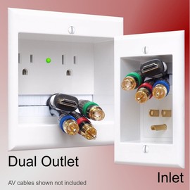 PowerBridge Solutions TWO-PRO-18 Dual in-Wall Cable Management for Wall-Mounted TVs, 18' Romex Cable, white