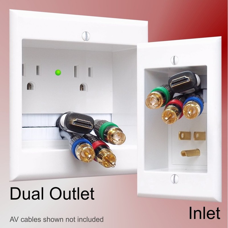 PowerBridge Solutions TWO-PRO-18 Dual in-Wall Cable Management for Wall-Mounted TVs,