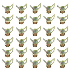 PATIKIL Spring Band Hose Pipe Clamps for 5-6 mm OD Hose, 30 Pack Silicone Vacuum Constant Tension Band Clips for Fuel Line Silicone Air Hose Tube Water Pipe, Gold