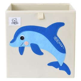 CLCROBD Foldable Animal Cube Storage Bins Fabric Toy Box/Chest/Organizer for Toddler/Kids Nursery, Playroom, 13 inch (Dolphine)